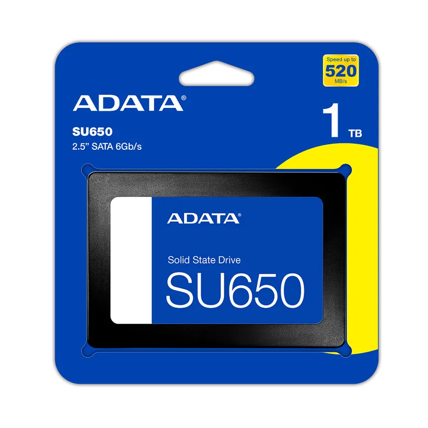 DISCO SOLIDO SATA - ADATA - SU650 1TB - SSD 2.5\" SATA III, COMPATIBLE CON SISTEMAS PC Y PORTÁTILES - (ASU650SS-1TTR)