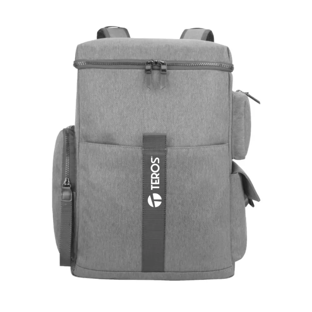 MOCHILA TEROS TE-IDS18582, POLIÉSTER, PARA LAPTOP DESDE 14\" HASTA 15\", COLOR GRIS