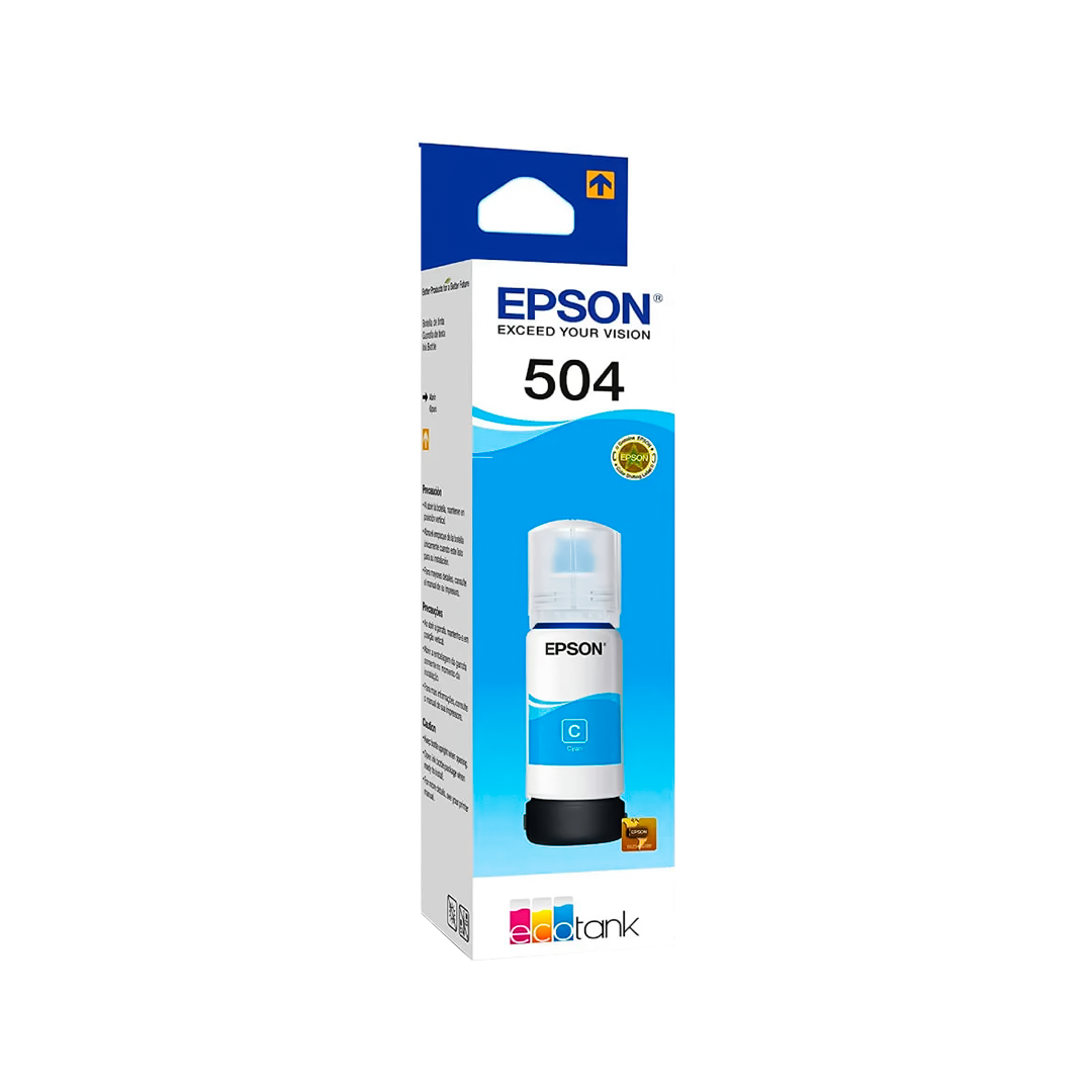 BOTELLA DE TINTA EPSON T504220AL CYAN ORIGINAL EPSON, CAPACIDAD 120ML T504220AL