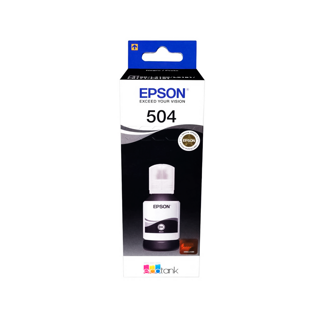 BOTELLA DE TINTA EPSON T504120AL - NEGRO ORIGINAL EPSON, CAPACIDAD 120ML - T504120AL